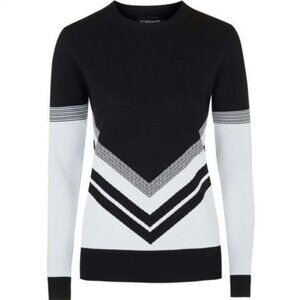 🍋3 for $20🍋 TOPSHOP Black & Off-White Chevron Colorblock Stretch Sweater Size S